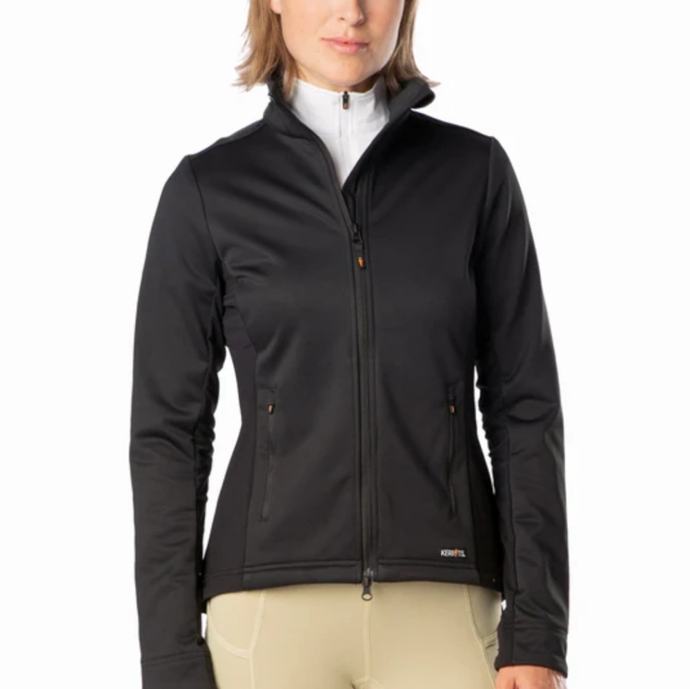 Kerrits Women's Size S Horse Detail Equestrian Softshell Black Jacket